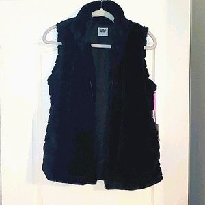 Brand New Womens black fur vest